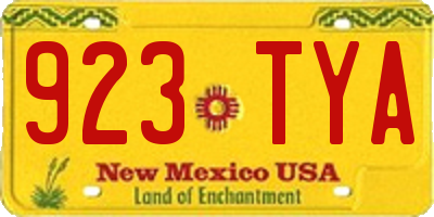 NM license plate 923TYA