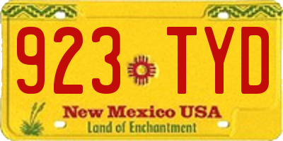 NM license plate 923TYD