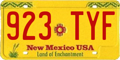 NM license plate 923TYF