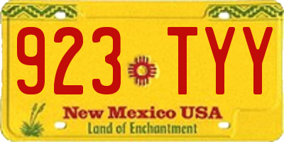 NM license plate 923TYY