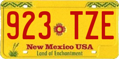 NM license plate 923TZE
