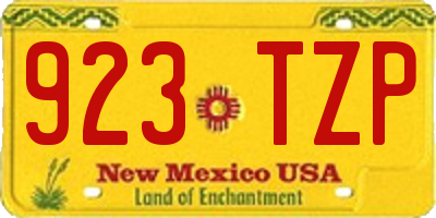 NM license plate 923TZP