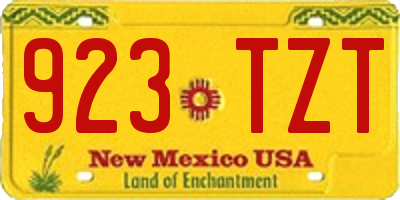 NM license plate 923TZT