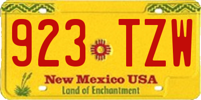 NM license plate 923TZW