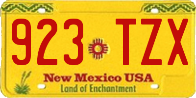 NM license plate 923TZX