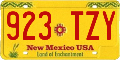 NM license plate 923TZY