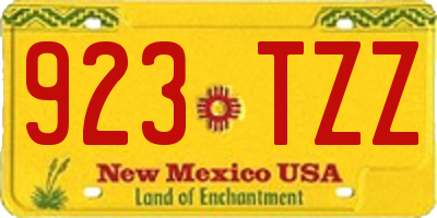 NM license plate 923TZZ