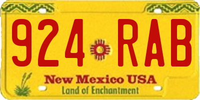 NM license plate 924RAB