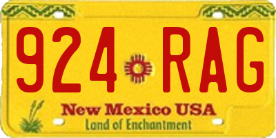 NM license plate 924RAG