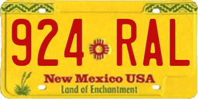 NM license plate 924RAL