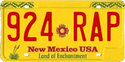 NM license plate 924RAP