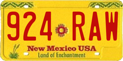 NM license plate 924RAW