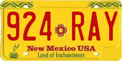 NM license plate 924RAY
