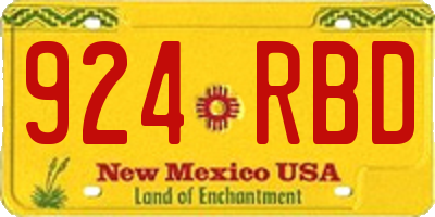 NM license plate 924RBD