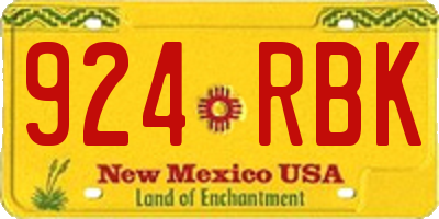 NM license plate 924RBK