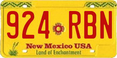 NM license plate 924RBN
