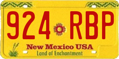 NM license plate 924RBP