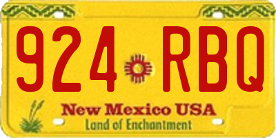 NM license plate 924RBQ