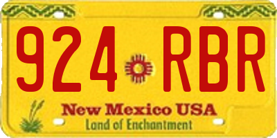 NM license plate 924RBR