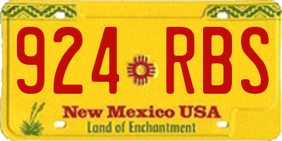 NM license plate 924RBS