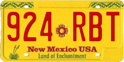 NM license plate 924RBT