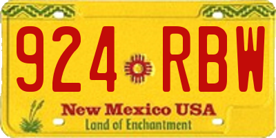 NM license plate 924RBW