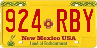NM license plate 924RBY