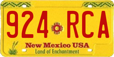 NM license plate 924RCA