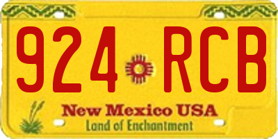 NM license plate 924RCB