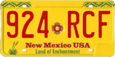 NM license plate 924RCF
