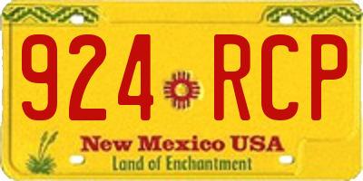 NM license plate 924RCP