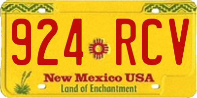 NM license plate 924RCV