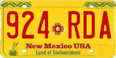 NM license plate 924RDA