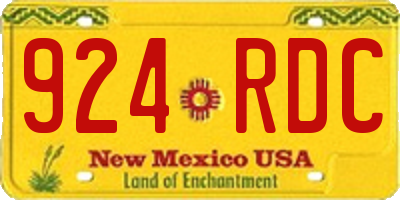 NM license plate 924RDC