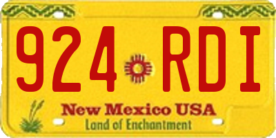 NM license plate 924RDI