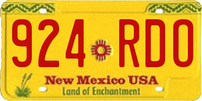 NM license plate 924RDO