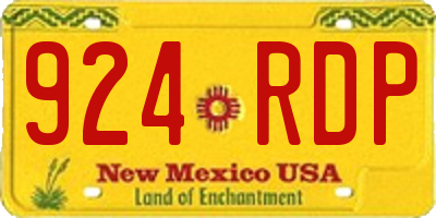 NM license plate 924RDP
