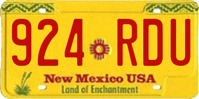 NM license plate 924RDU