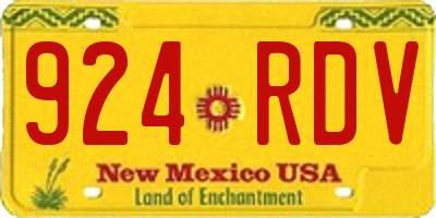 NM license plate 924RDV