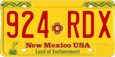 NM license plate 924RDX