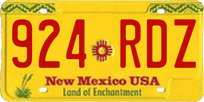 NM license plate 924RDZ