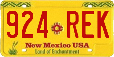 NM license plate 924REK