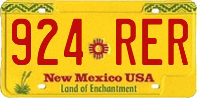 NM license plate 924RER