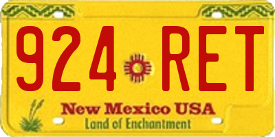NM license plate 924RET