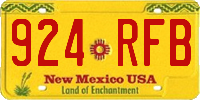 NM license plate 924RFB