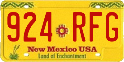 NM license plate 924RFG