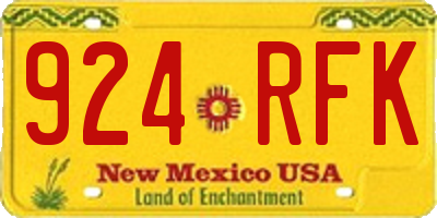 NM license plate 924RFK