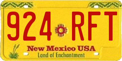 NM license plate 924RFT