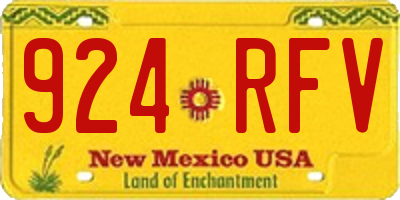 NM license plate 924RFV