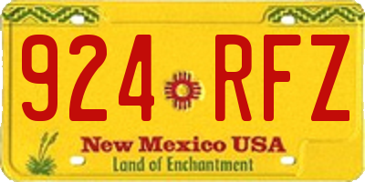 NM license plate 924RFZ